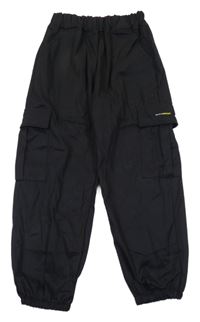 Černé cargo cuff kalhoty