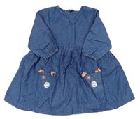 Modré lehké riflové šaty s králíky M&Co.