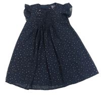 Tmavomodré šifonové šaty s hvězdami Primark