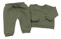 2 set - khaki vzorovaná mikina + tepláky Tu