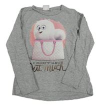 Šedé melírované triko s pejskem 