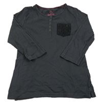 Tmavošedé triko s kapsou z flitrů Pepperts