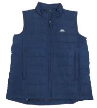 Tmavomodrá šusťáková funkční prošívaná vesta s logem Trespass