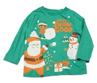 Zelené triko se Santou a sněhulákem F&F