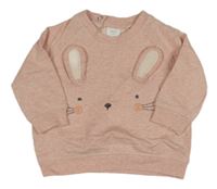 Světlerůžová melírovaná mikina s koněm Next