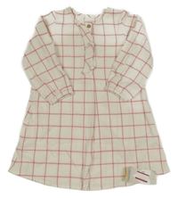 Nové - smetanovo-růžové kostkované šaty M&S