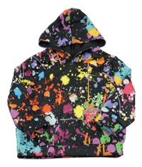 Černo-barevná flekatá mikina s kapucí shein