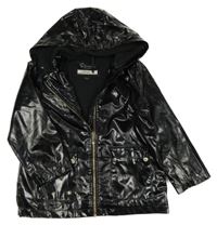 Černá koženková bunda s kapsami a kapucí River Island