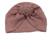 Starorůžová úpletová turbanová čepice Next