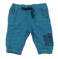 Modro-černé melírované tepláky s nápisem Disney