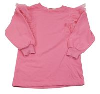 Růžová mikina s tylovými volánky H&M
