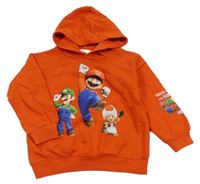 Červená mikina s Mariem a kapucí H&M