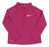 Tmavorůžová sportovní funkční mikina s logem Nike