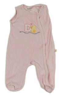 Světlerůžové sametové dupačky s kachnou 