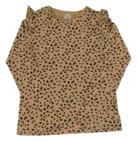 Hnědo-černé leopardí triko s volánky F&F