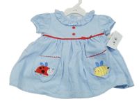 Nové - Světlemodré šaty s beruškou a vosou 