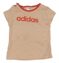 Světlerůžové tričko s logem Adidas