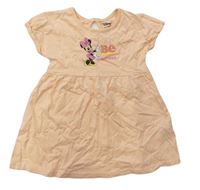 Meruňkové bavlněné šaty s Minnie zn. Primark