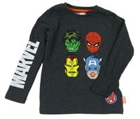 Antracitové melírované triko s Avengers M&S
