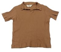 Hnědé žebrované tričko H&M