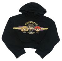 Černá crop mikina s kapucí - Harry Potter zn. Primark
