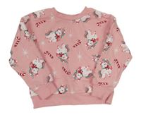 Růžová mikina s jednorožci zn. Primark