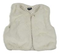 Bílá kožešinová podšitá vesta Kiabi