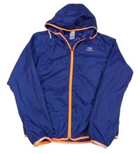 Tmavomodrá šusťáková funkční bunda s kapucí Decathlon