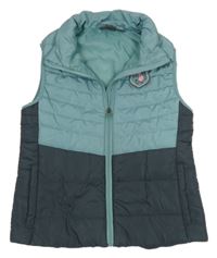 Světlemodro-šedá šusťáková zateplená funkční vesta s koněm Crane