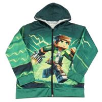 Zelená propínací mikina s kapucí - Minecraft