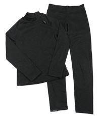 2set - Tmavošedé funkční triko + funkční kalhoty Wed´ze 