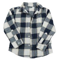 Tmavomodro-bílá kostkovaná košile PRIMARK