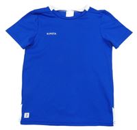 Tmavomdoro-bílé sportovní tričko Kipsta 