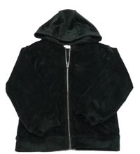 Černá plyšová propínací mikina s kapucí F&F