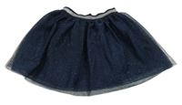 Tmavomodrá tylová třpytivá sukně Little kids