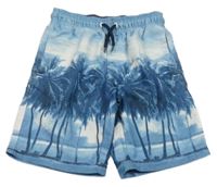 Světlemodré plážové kraťasy s palmami C&A