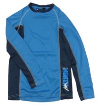 Modro-tmavomodré funkční triko s nápisem Crivit