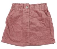Růžová manšestrová sukně Primark