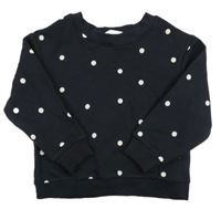 Tmavomodro-bílá puntíkatá mikina H&M