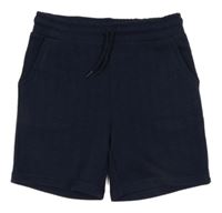 Tmavomodré žebrované teplákové kraťasy Primark