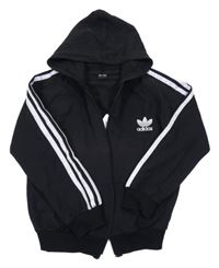 Černo-bílá propínací mikina s kapucí Adidas