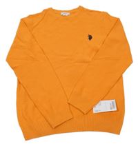 Nové - Oranžový svetr s výšivkou U.S. POLO ASSN.