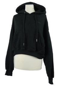 Dámská černá crop mikina s kapucí 
