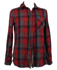 Dámská červeno-tmavomodrá kostkovaná halenka 17&Co