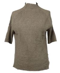 Dámské béžové žebrované pletené tričko 