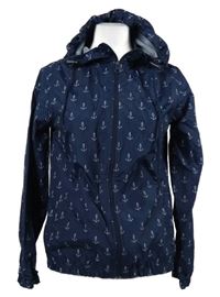 Dámská tmavomodrá šusťáková bunda kotvami a kapucí Chicoree 