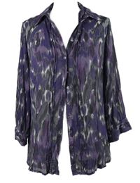 Dámská fialovo-šedá vzorovaná šifonová halenka M&S