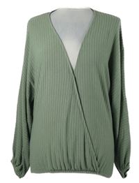 Dámské světlekhaki vzorované úpletové balonové triko My Hailys 