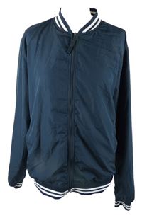 Pánský tmavomodrý šusťákový bomber Jack&Jones
