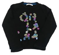 Černý lehký svetr s pajetkami M&S